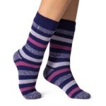 Ladies Original Keswick Twist Stripe Socks – Midnight & Pink