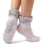 Ladies Original Aukland Lounge Socks with Turnover Top – Grey