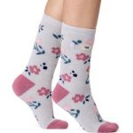 Ladies Lite Lanuza Floral Socks – Grey