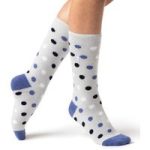 Ladies Lite Malaga Dots Socks – Light Grey & Denim