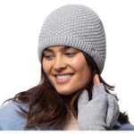 Ladies Nora Knitted Hat – Light Grey