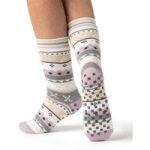 Ladies Soul Warming Dual Layer Slipper Socks – Lilac & Grey