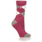 Ladies Lite Argyle Cali Socks – Muted Coral