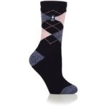 Ladies Lite Argyle Cali Socks – Navy & Orchid