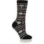 Ladies Lite Fairisle Nordic Socks – Black & Charcoal