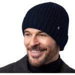 Mens Lawson Turn Over Cuff Ribbed Hat – Navy