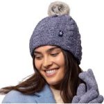 Ladies Original Pom Pom Hat – Navy Twist