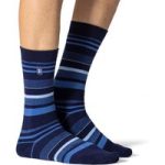 Mens Ultra Lite Goldcrest Stripe Socks – Navy