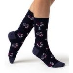 Ladies Ultra Lite Murcia Floral Socks – Navy