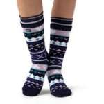 Ladies Soul Warming Dual Layer Slipper Socks – Navy & Purple