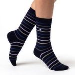 Ladies Ultra Lite Riga Stripe Socks – Navy