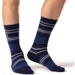 Mens Ultra Lite Santiago Stripe Socks – Navy