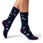 Ladies Ultra Lite Sidari Floral Socks – Indigo