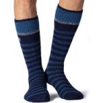 Mens Original Extra Long Ski & Snow Sports Socks – Navy Stripe