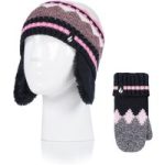 Kids Nordic Dream Cosy Ears Hat & Mittens – Black