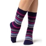 Ladies Lite Antalya Multi Stripe Socks – Navy & Pink