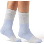 Ladies Original Catania Centre Stripe Socks – Powder Blue & Silver