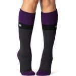 Ladies Original Long Ski & Snow Sports Socks – Purple, Black & Charcoal