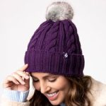 Ladies Maine Original Pom Pom Hat – Purple