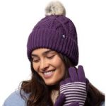 Ladies Solna Pom Pom Hat – Purple