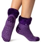 Ladies Original Wendy Lounge Socks with Turnover Top – Purple