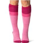 Ladies Original Long Ski & Snow Sports Socks – Raspberry, Pink & Light Pink