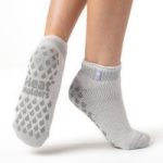 Ladies Original Pisa Ankle Slipper Socks – Silver & Grey