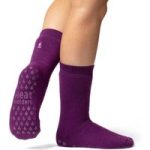 Ladies IOMI Dual Layer Raynaud’s Slipper Socks – Violet