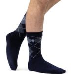 Mens Ultra Lite Wicklam Argyle Socks – Navy & Blue